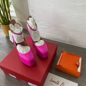 Valentino Tan-Go Platform Heels in Fuchsia Patent